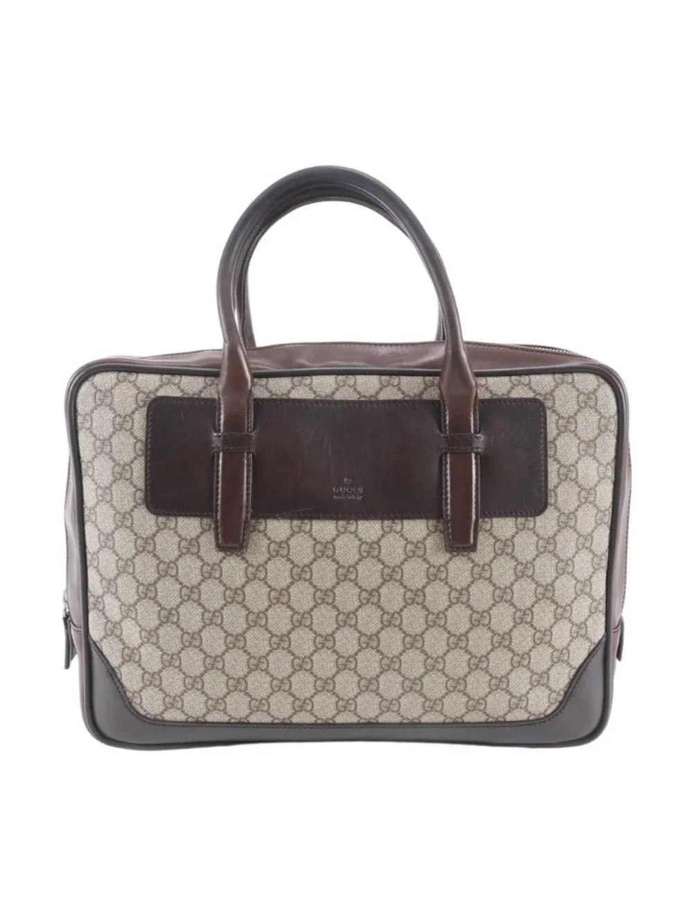 Gucci GG Supreme Leather Business Document Briefcase Brown